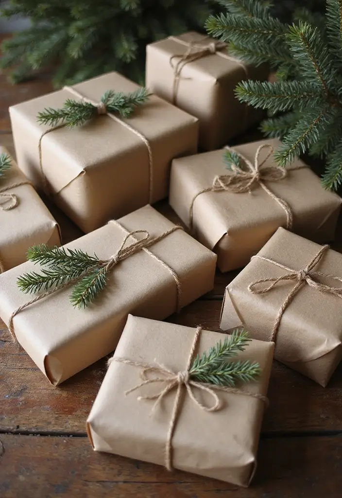 26 Farmhouse Christmas Decor Ideas with Rustic Charm 23 26 Farmhouse Christmas Decor Ideas with Rustic Charm - 23. Personalized Gift Wrapping