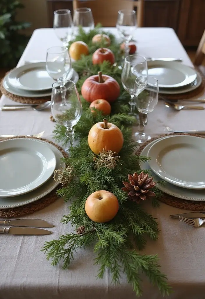 26 Farmhouse Christmas Decor Ideas with Rustic Charm 4 26 Farmhouse Christmas Decor Ideas with Rustic Charm - 4. Natural Table Centerpieces