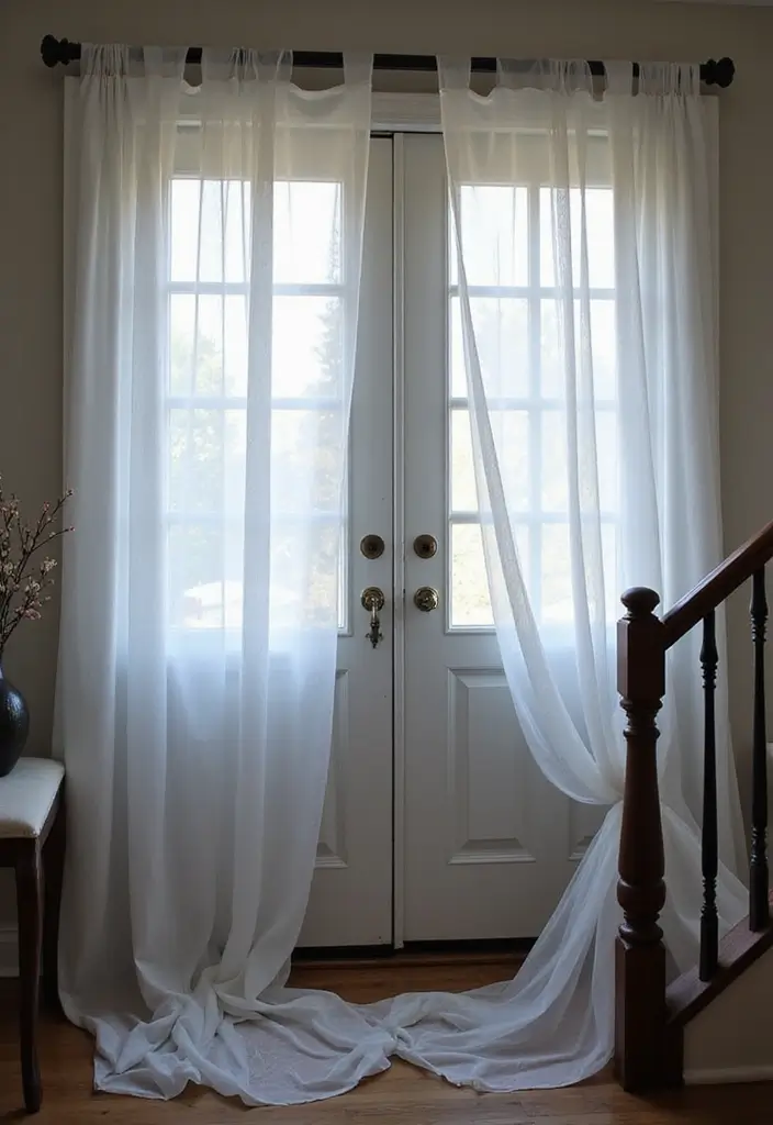 26 Halloween Apartment Decor Ideas for Small Spaces 11 26 Halloween Apartment Decor Ideas for Small Spaces - 11. Ghostly Sheer Curtains