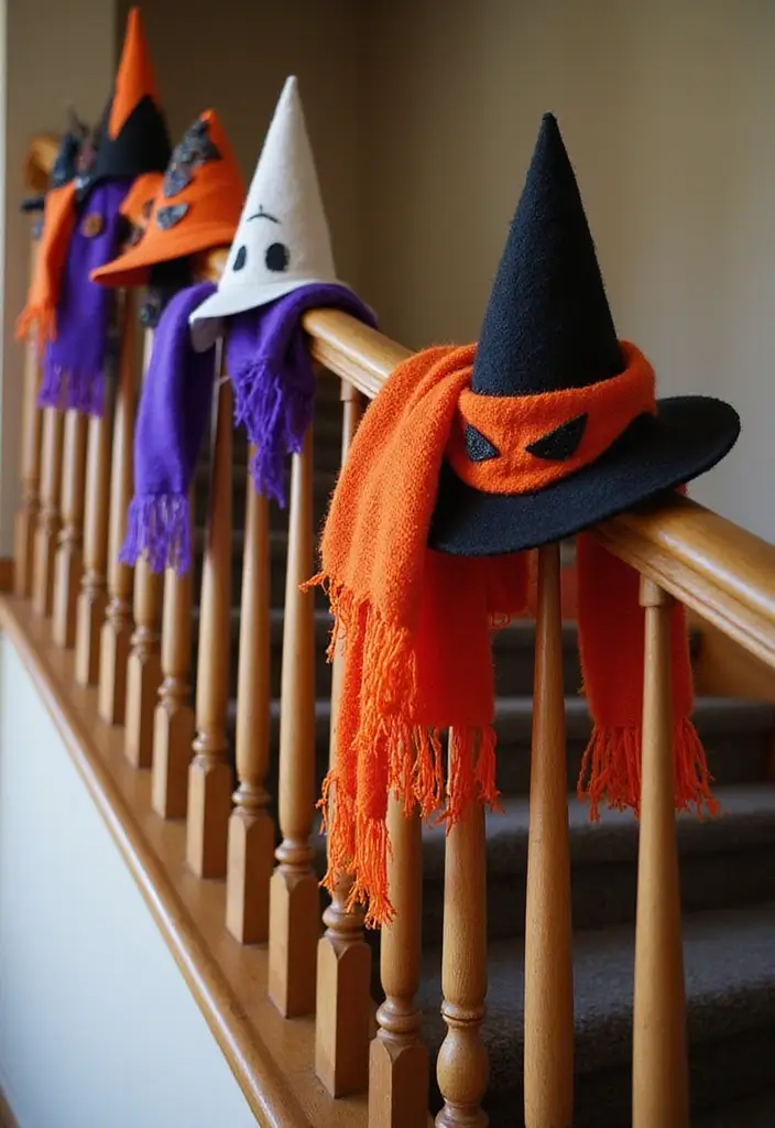 26 Halloween Apartment Decor Ideas for Small Spaces 20 26 Halloween Apartment Decor Ideas for Small Spaces - 20. Festive Hats and Scarves