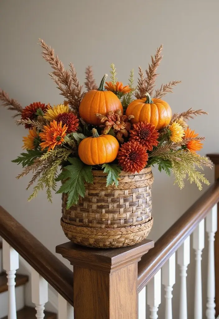26 Halloween Apartment Decor Ideas for Small Spaces 21 26 Halloween Apartment Decor Ideas for Small Spaces - 21. Autumnal Themed Baskets