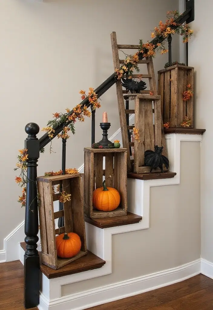 26 Halloween Apartment Decor Ideas for Small Spaces 22 26 Halloween Apartment Decor Ideas for Small Spaces - 22. Rustic Wooden Accents