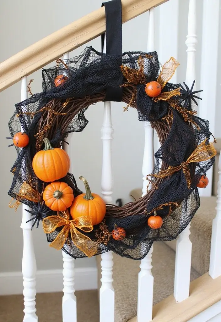 26 Halloween Apartment Decor Ideas for Small Spaces 4 26 Halloween Apartment Decor Ideas for Small Spaces - 4. DIY Halloween Wreath