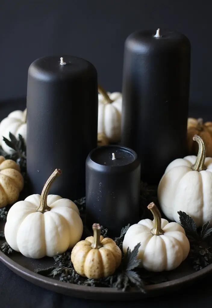 26 Halloween Centerpiece Ideas That Make an Impact 17 26 Halloween Centerpiece Ideas That Make an Impact - 17. Black and White Theme
