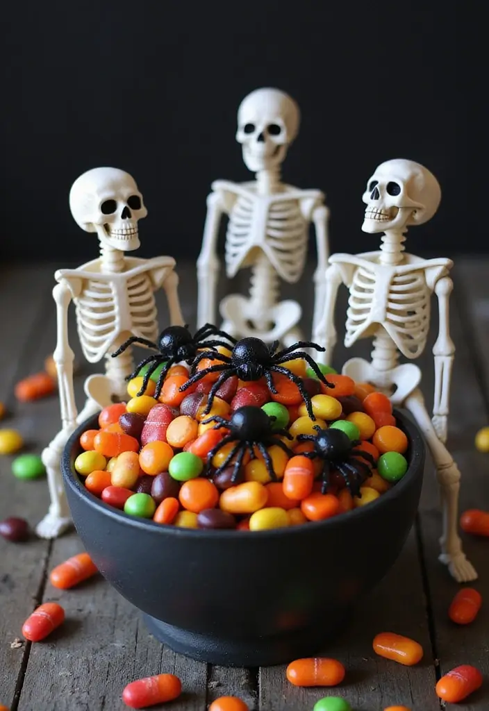 26 Halloween Centerpiece Ideas That Make an Impact 7 26 Halloween Centerpiece Ideas That Make an Impact - 7. Skeletons and Spiders