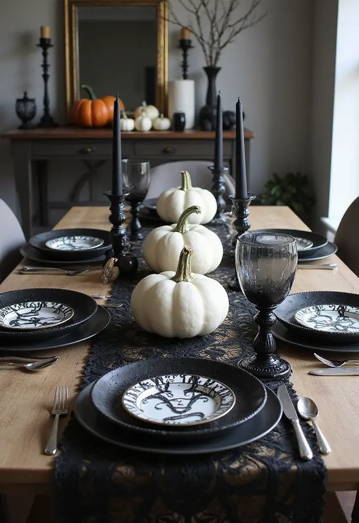 26 Halloween Room Decor Ideas to Set the Mood 1 26 Halloween Room Decor Ideas to Set the Mood - 1. Elegant Black and White Accents