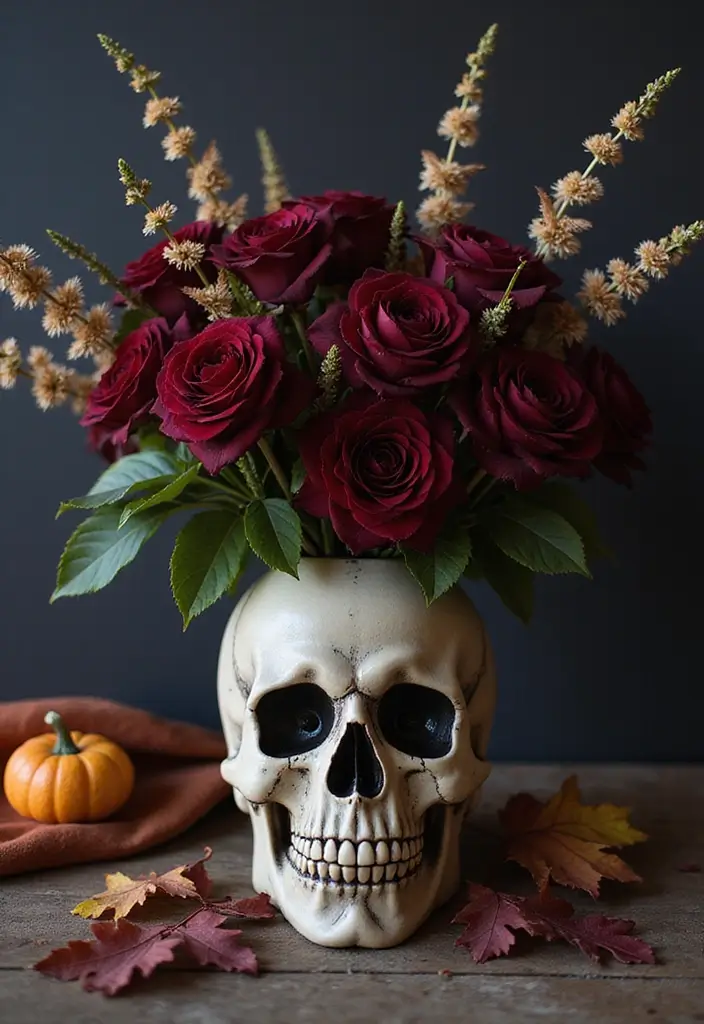 26 Halloween Room Decor Ideas to Set the Mood 11 26 Halloween Room Decor Ideas to Set the Mood - 11. Spooky Floral Arrangements