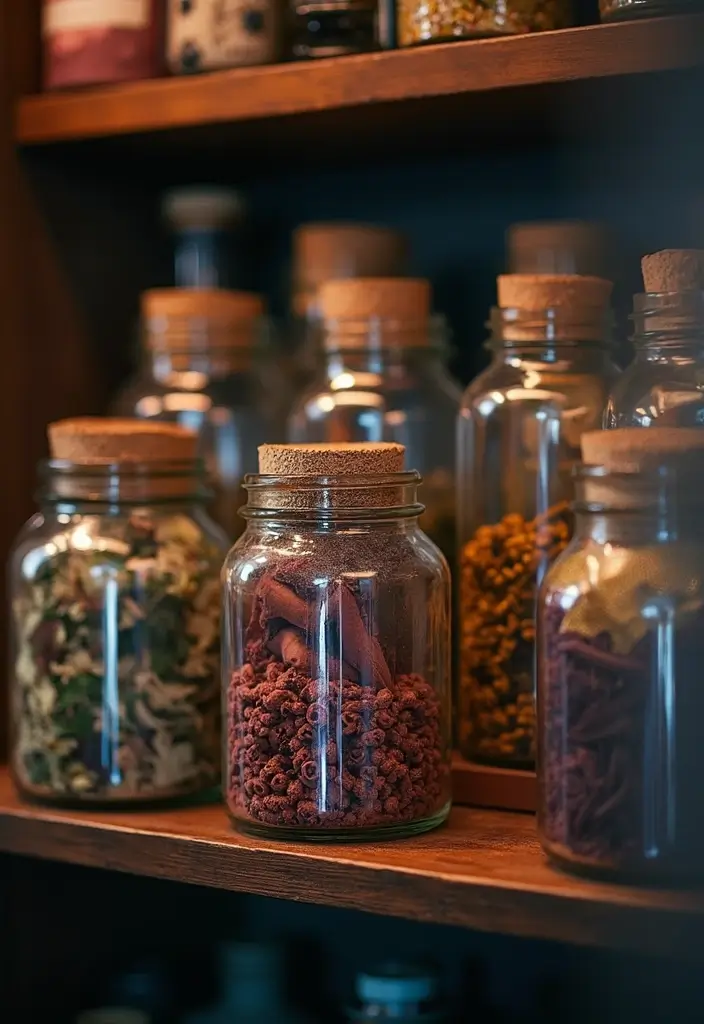 26 Halloween Room Decor Ideas to Set the Mood 21 26 Halloween Room Decor Ideas to Set the Mood - 21. Creative Apothecary Jars