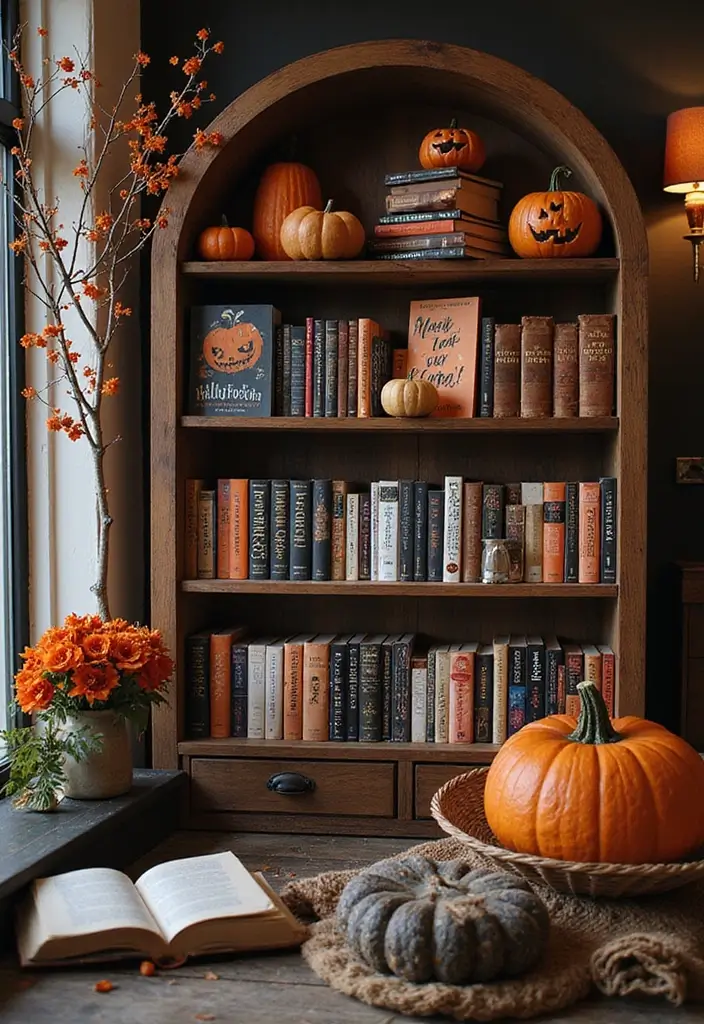 26 Halloween Room Decor Ideas to Set the Mood 25 26 Halloween Room Decor Ideas to Set the Mood - 25. Halloween-Themed Books