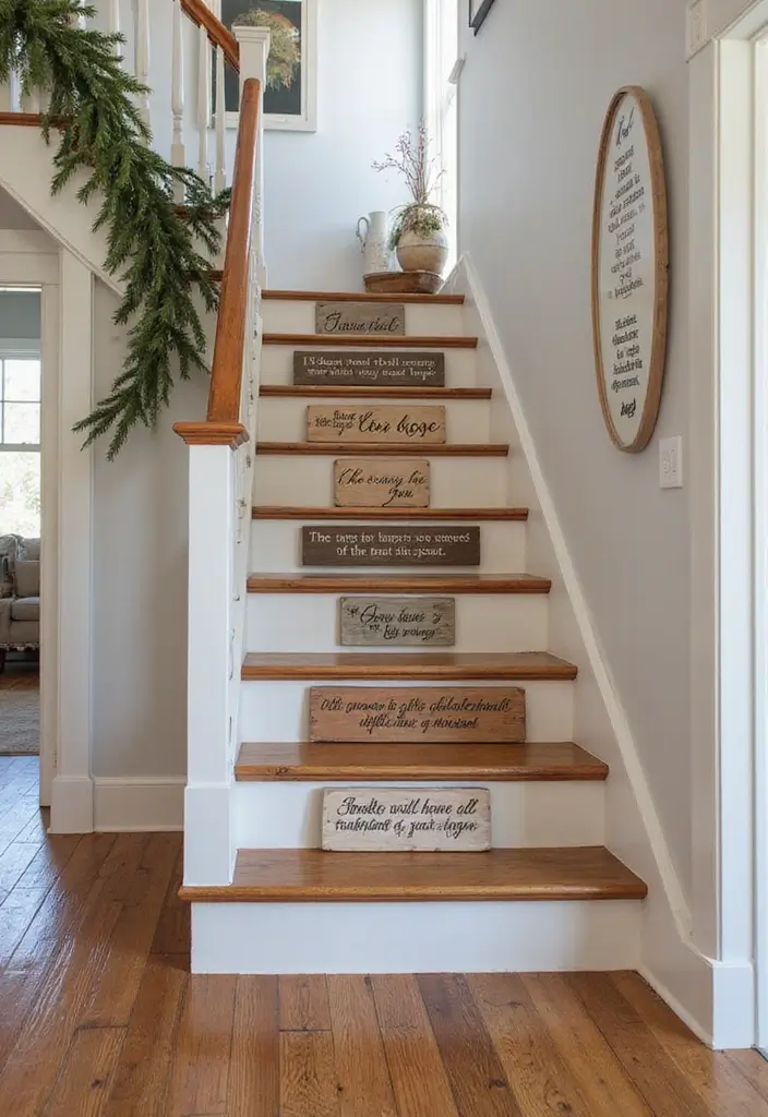 26 Staircase Christmas Decor Ideas Full of Charm 17 26 Staircase Christmas Decor Ideas Full of Charm - 17. Seasonal Quotes