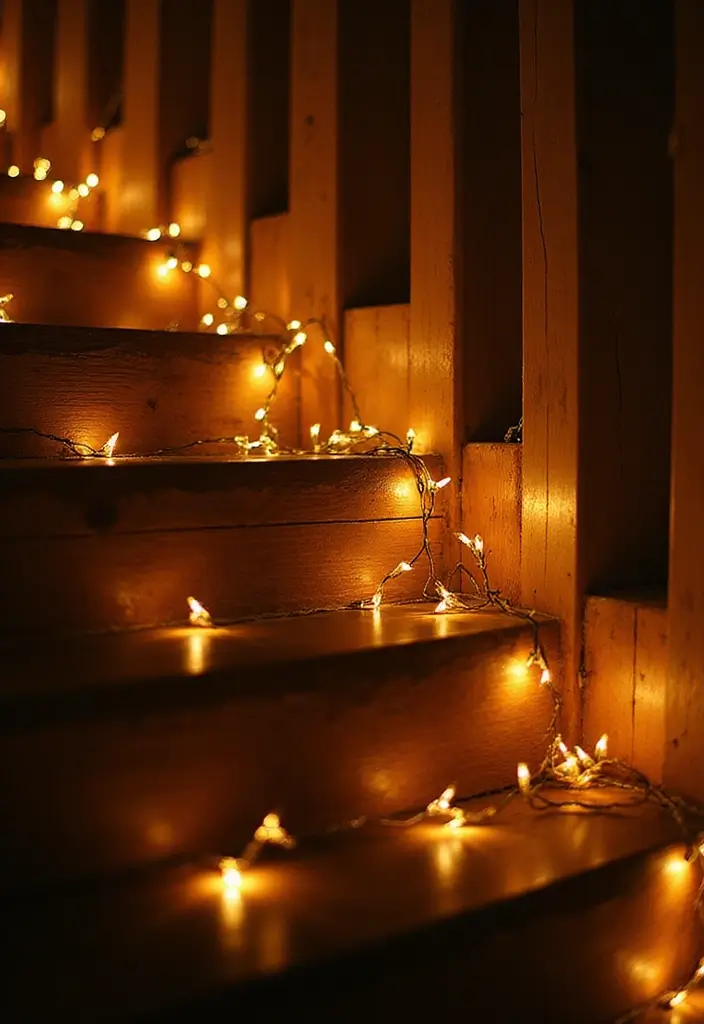26 Staircase Christmas Decor Ideas Full of Charm 5 26 Staircase Christmas Decor Ideas Full of Charm - 5. Twinkling Fairy Lights
