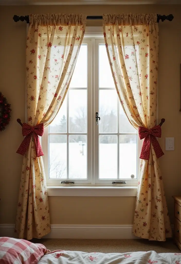 27 Christmas Bedroom Decor Ideas That Feel Extra Magical 16 27 Christmas Bedroom Decor Ideas That Feel Extra Magical - 16. Festive Window Treatments