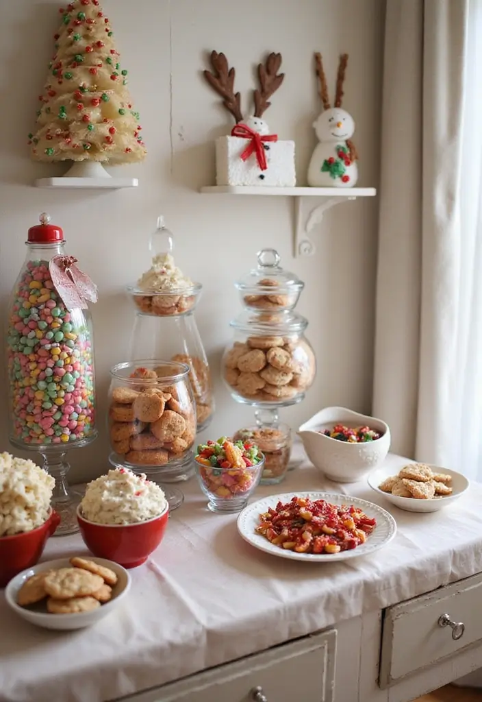 27 Christmas Bedroom Decor Ideas That Feel Extra Magical 17 27 Christmas Bedroom Decor Ideas That Feel Extra Magical - 17. Sweet Treats Station