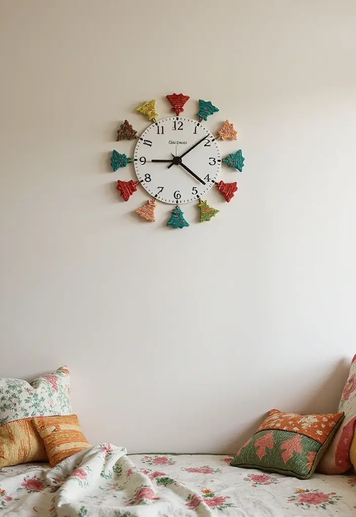 27 Christmas Bedroom Decor Ideas That Feel Extra Magical 20 27 Christmas Bedroom Decor Ideas That Feel Extra Magical - 20. Cheerful Christmas Clock