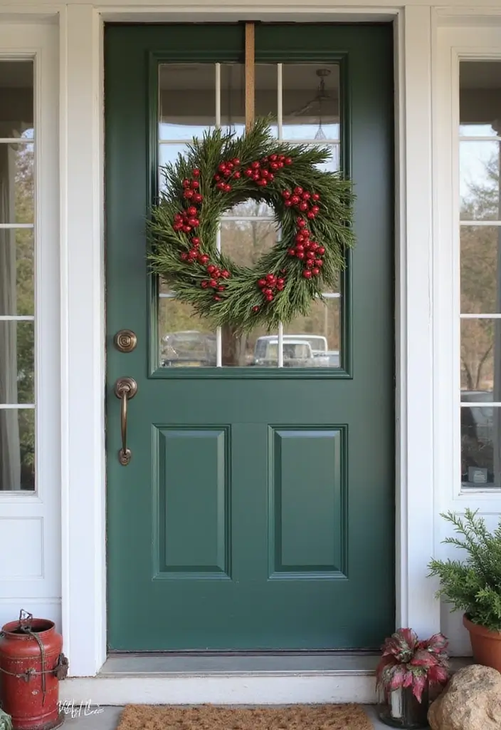 27 Christmas Front Porch Decor Ideas to Welcome Guests 19 27 Christmas Front Porch Decor Ideas to Welcome Guests - 19. Seasonal Door Hangers