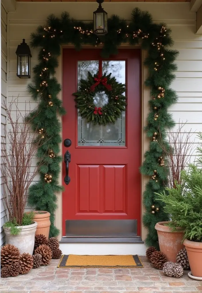27 Christmas Front Porch Decor Ideas to Welcome Guests 25 27 Christmas Front Porch Decor Ideas to Welcome Guests - 25. Scavenged Nature Decor