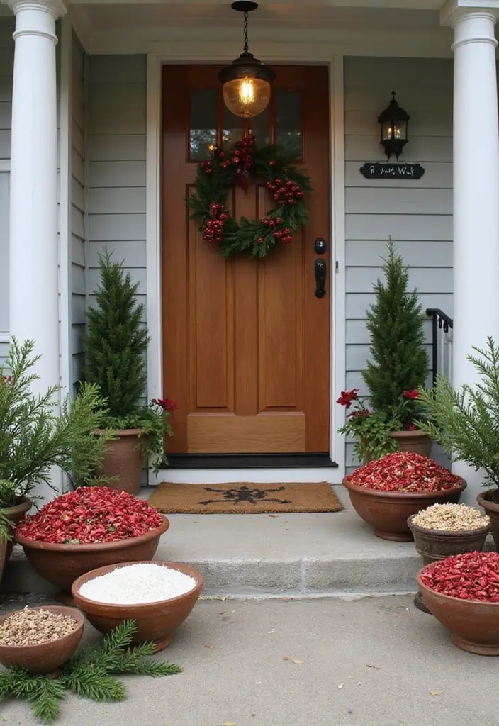 27 Christmas Front Porch Decor Ideas to Welcome Guests 26 27 Christmas Front Porch Decor Ideas to Welcome Guests - 26. Natural Holiday Fragrance