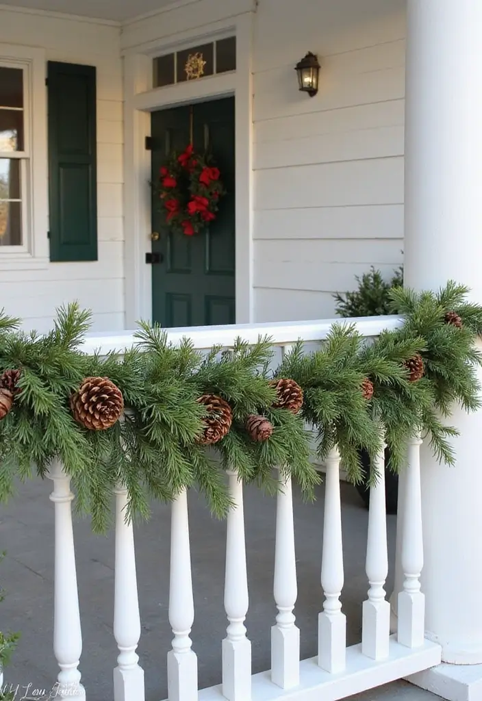 27 Christmas Front Porch Decor Ideas to Welcome Guests 5 27 Christmas Front Porch Decor Ideas to Welcome Guests - 5. Handcrafted Pinecone Garlands