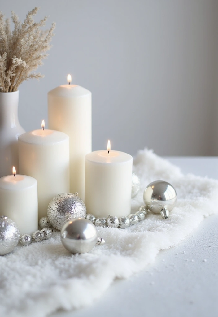 27 Christmas Office Decor Ideas That Feel Cheerful 1 27 Christmas Office Decor Ideas That Feel Cheerful - 1. Snowy White Centerpiece