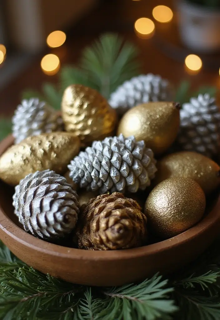 27 Christmas Office Decor Ideas That Feel Cheerful 2 27 Christmas Office Decor Ideas That Feel Cheerful - 2. Rustic Charm with Pinecones
