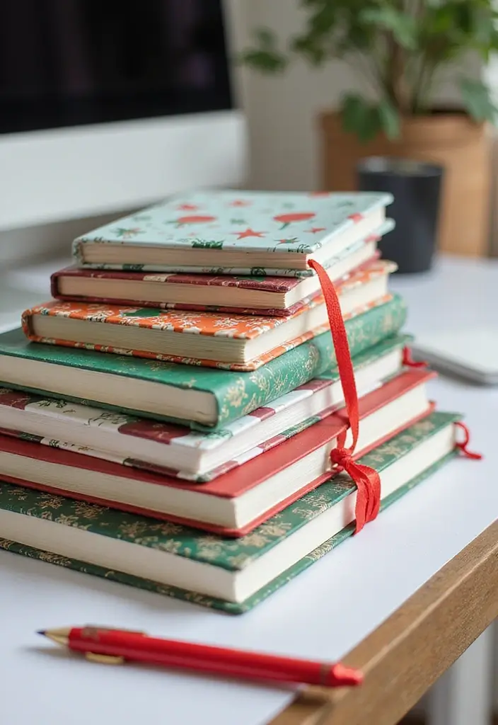27 Christmas Office Decor Ideas That Feel Cheerful 25 27 Christmas Office Decor Ideas That Feel Cheerful - 25. Holiday-Themed Notebooks