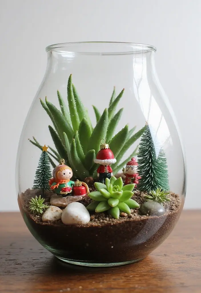 27 Christmas Office Decor Ideas That Feel Cheerful 27 27 Christmas Office Decor Ideas That Feel Cheerful - 27. DIY Christmas Terrarium