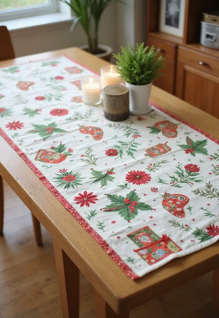 27 Christmas Office Decor Ideas That Feel Cheerful 5 27 Christmas Office Decor Ideas That Feel Cheerful - 5. Holiday Table Runner