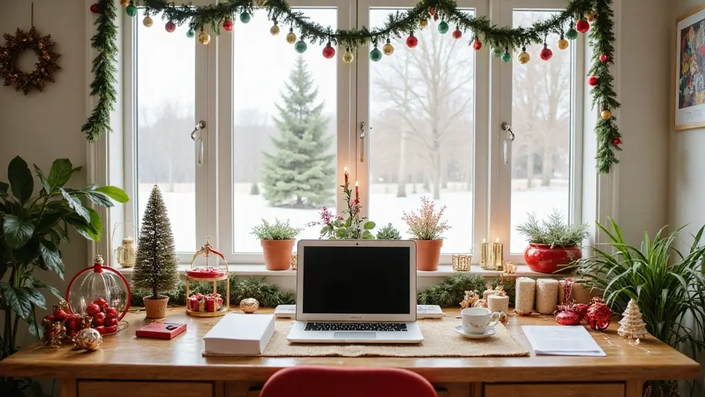 27 Christmas Office Decor Ideas That Feel Cheerful