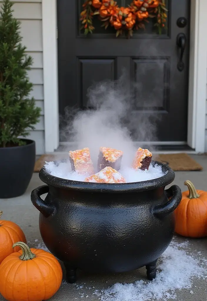 27 Halloween Door Decoration Ideas You Can DIY Fast 18. DIY Witchs Cauldron