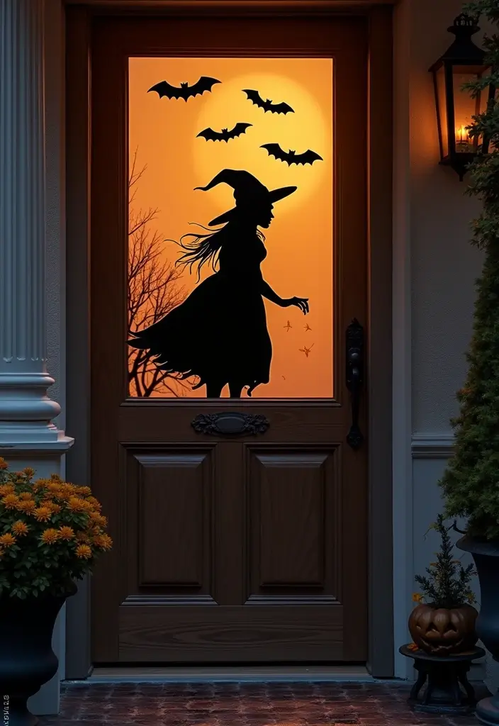 27 Halloween Door Decoration Ideas You Can DIY Fast 19. Scary Silhouette Window Clings