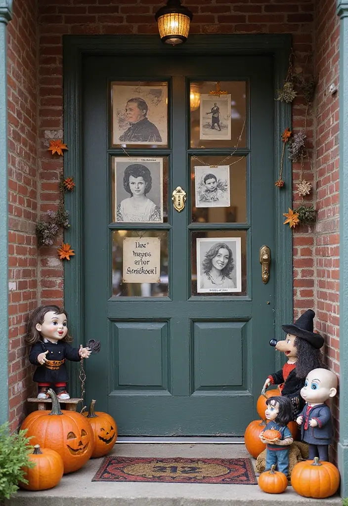 27 Halloween Door Decoration Ideas You Can DIY Fast 22. Vintage Halloween Dcor