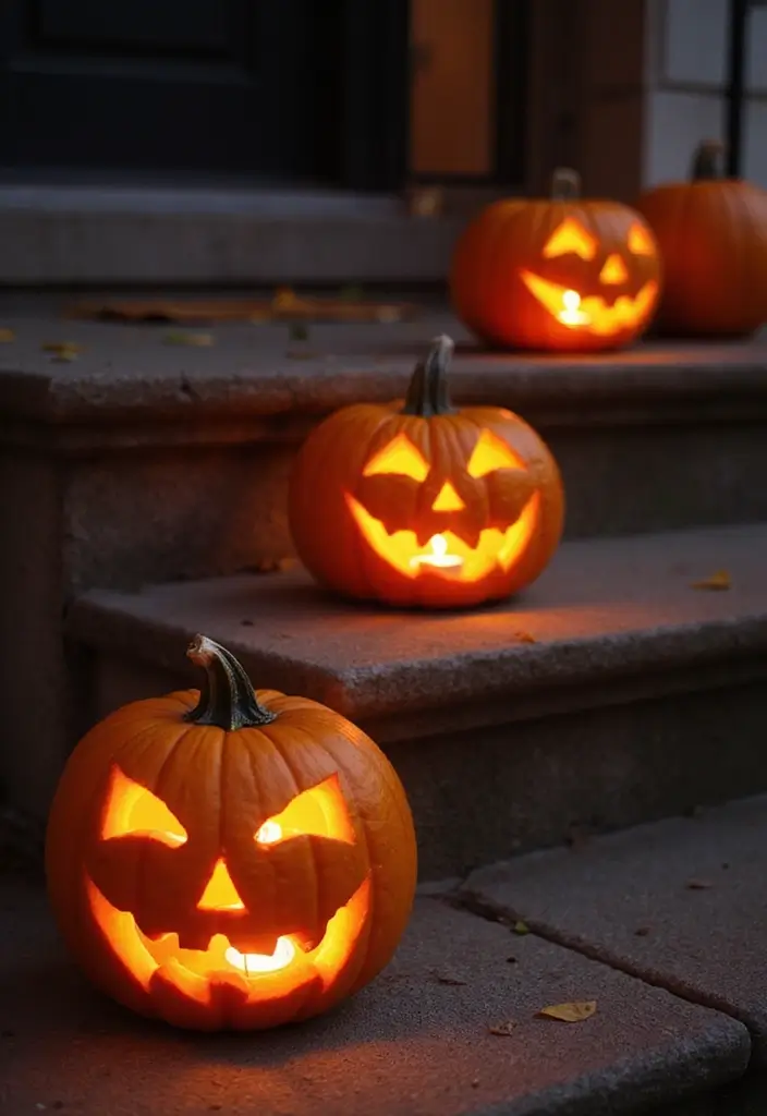 27 Halloween Door Decoration Ideas You Can DIY Fast 24. Pumpkin Lanterns