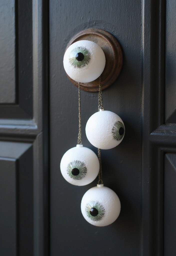 27 Halloween Door Decoration Ideas You Can DIY Fast 26. Eerie Eye Door Knob Covers