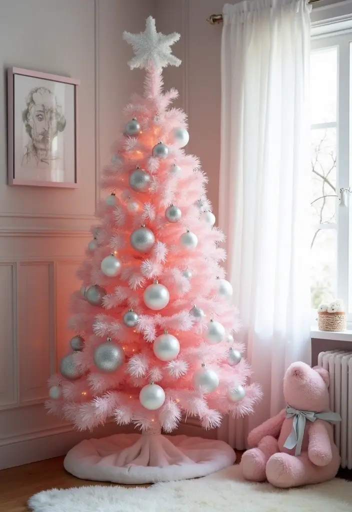 27 Pink Christmas Tree Decoration Ideas That Pop 1 27 Pink Christmas Tree Decoration Ideas That Pop - 1. Frosted Pink Wonderland