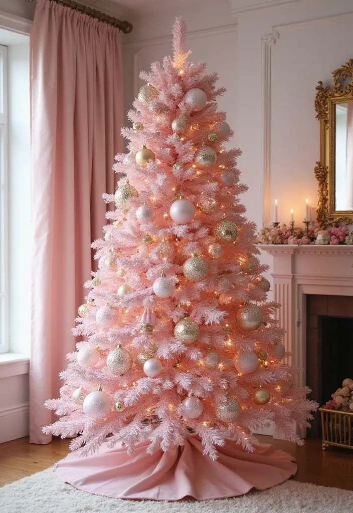 27 Pink Christmas Tree Decoration Ideas That Pop 15 27 Pink Christmas Tree Decoration Ideas That Pop - 15. Glamorous Gold & Pink