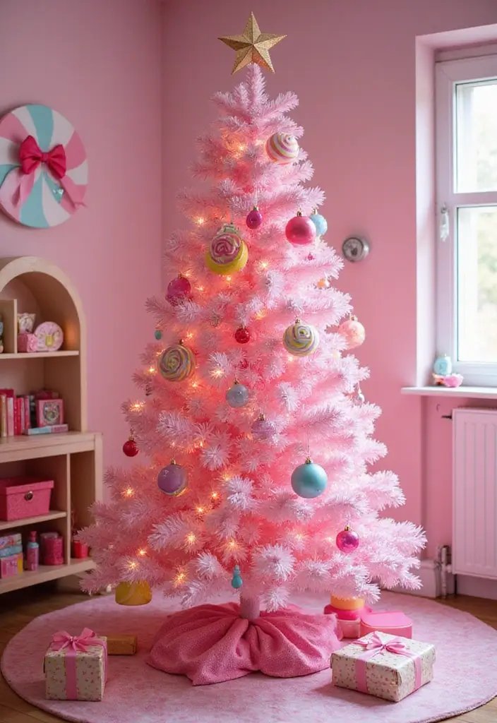 27 Pink Christmas Tree Decoration Ideas That Pop 2 27 Pink Christmas Tree Decoration Ideas That Pop - 2. Candyland Fantasy