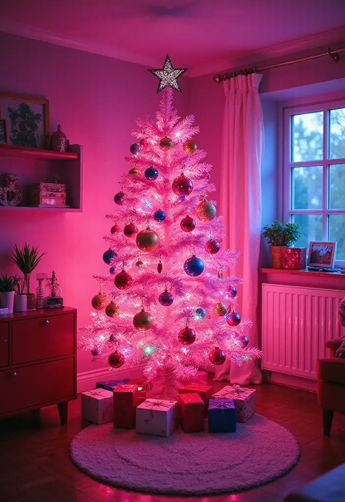 27 Pink Christmas Tree Decoration Ideas That Pop 20 27 Pink Christmas Tree Decoration Ideas That Pop - 20. Bright & Bold