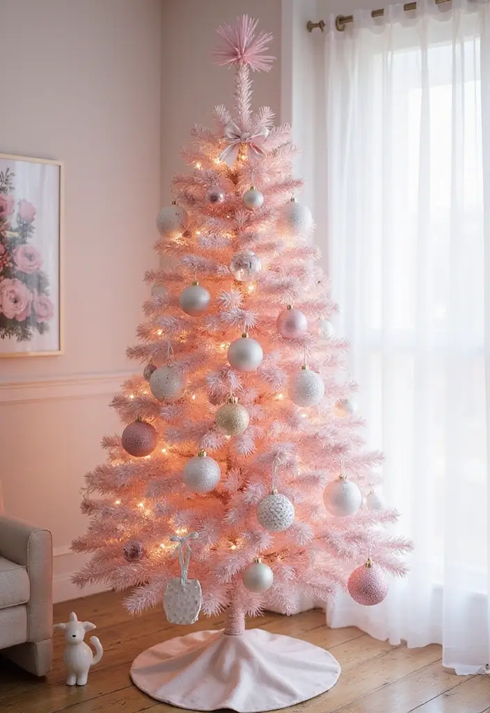 27 Pink Christmas Tree Decoration Ideas That Pop 21 27 Pink Christmas Tree Decoration Ideas That Pop - 21. Minimalist Touch