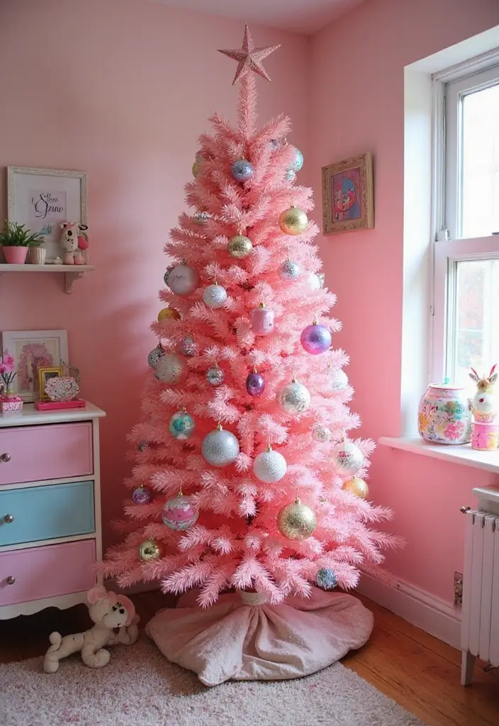 27 Pink Christmas Tree Decoration Ideas That Pop 26 27 Pink Christmas Tree Decoration Ideas That Pop - 26. Eclectic Mix