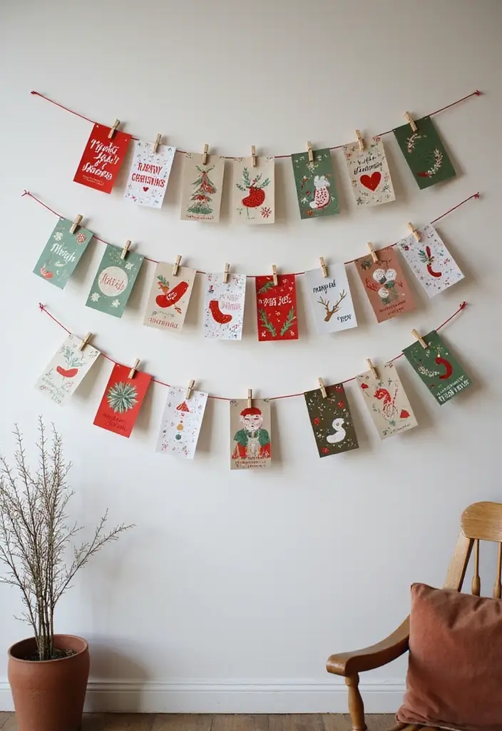 27 Small Apartment Christmas Decor Ideas That Maximize Style 13 27 Small Apartment Christmas Decor Ideas That Maximize Style - 13. Holiday Greeting Cards Display