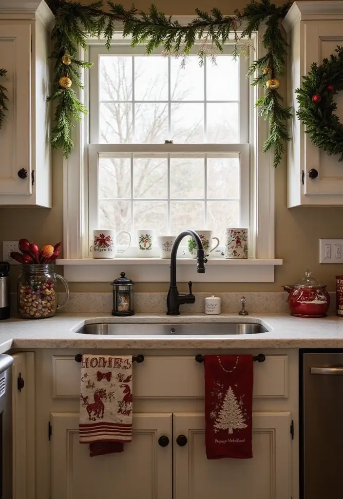 27 Small Apartment Christmas Decor Ideas That Maximize Style 24 27 Small Apartment Christmas Decor Ideas That Maximize Style - 24. Seasonal Kitchen Accents