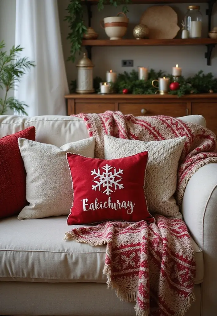 27 Small Apartment Christmas Decor Ideas That Maximize Style 3 27 Small Apartment Christmas Decor Ideas That Maximize Style - 3. Cozy Textiles