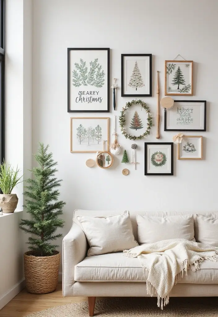 27 Small Apartment Christmas Decor Ideas That Maximize Style 7 27 Small Apartment Christmas Decor Ideas That Maximize Style - 7. Seasonal Artwork