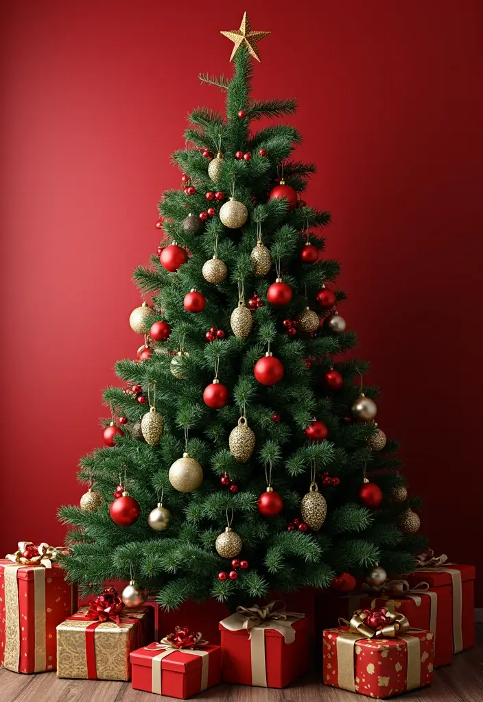 27 Stunning Sapin de Noël Inspirations You’ll Love 17 27 Stunning Sapin de Noël Inspirations You’ll Love - 17. Classic Red and Green