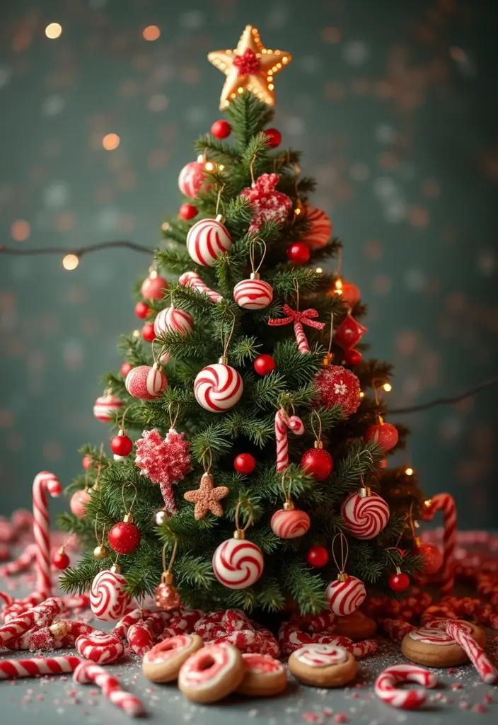 27 Stunning Sapin de Noël Inspirations You’ll Love 20 27 Stunning Sapin de Noël Inspirations You’ll Love - 20. Sweet Treat Decor