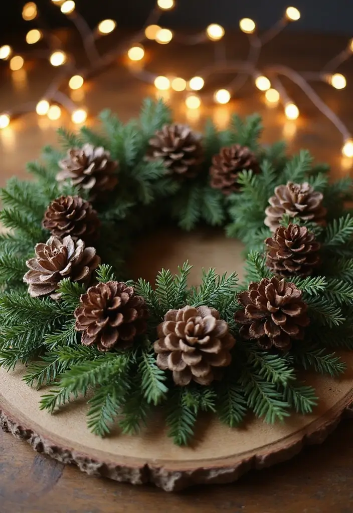 28 Christmas Centerpiece Ideas That Elevate Any Table 1 28 Christmas Centerpiece Ideas That Elevate Any Table - 1. Rustic Pinecone and Cedar Wreath