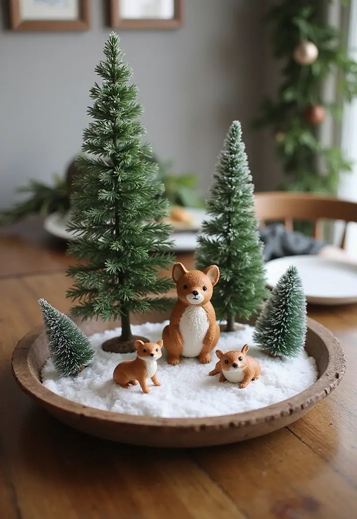 28 Christmas Centerpiece Ideas That Elevate Any Table 12 28 Christmas Centerpiece Ideas That Elevate Any Table - 12. Snowy Woodland Scene