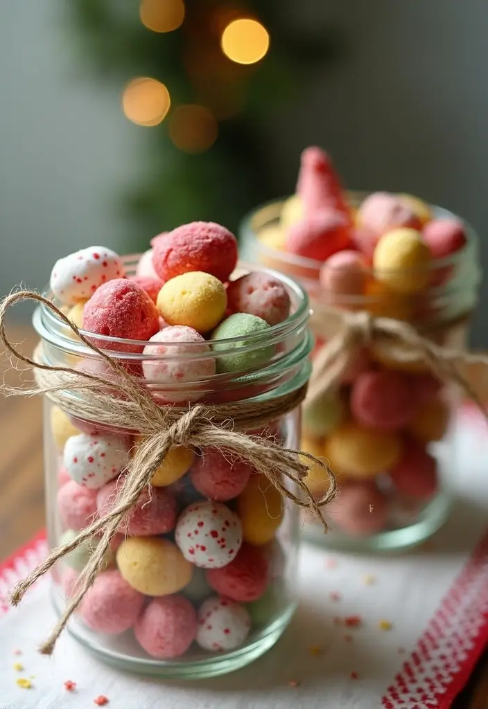 28 Christmas Centerpiece Ideas That Elevate Any Table 14 28 Christmas Centerpiece Ideas That Elevate Any Table - 14. Glass Jars Filled with Treats