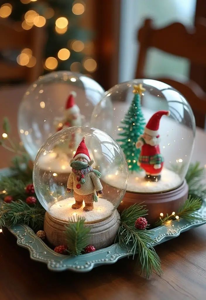 28 Christmas Centerpiece Ideas That Elevate Any Table 22 28 Christmas Centerpiece Ideas That Elevate Any Table - 22. Snow Globe Centerpiece