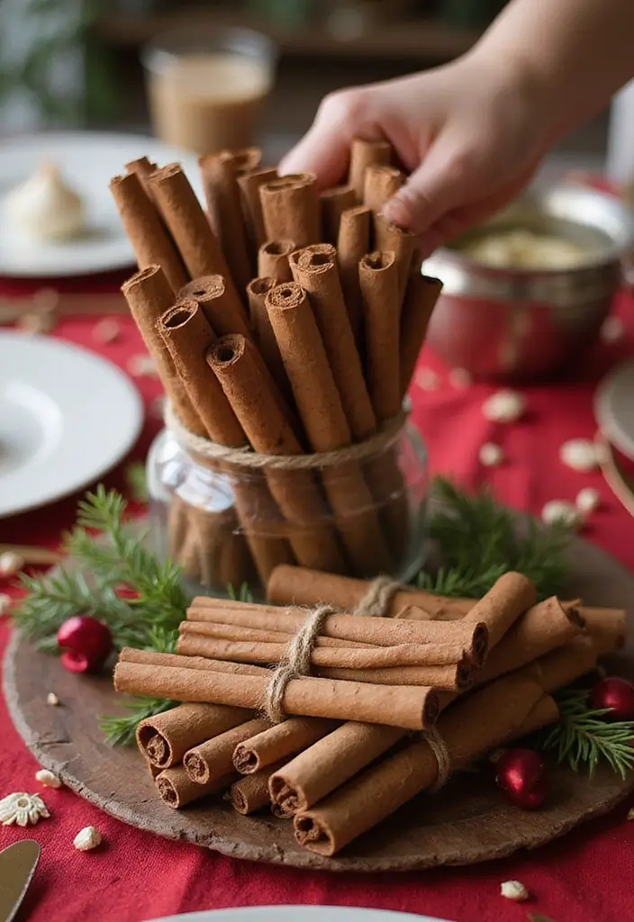 28 Christmas Centerpiece Ideas That Elevate Any Table 26 28 Christmas Centerpiece Ideas That Elevate Any Table - 26. Cinnamon Stick Bundles